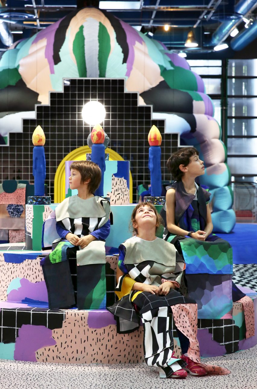 To celebrate the Centre Pompidou's fortieth anniversary, Paris-based studio GGSV have designed an interactive installation for children in the building's Galerie des enfants exhibition space.