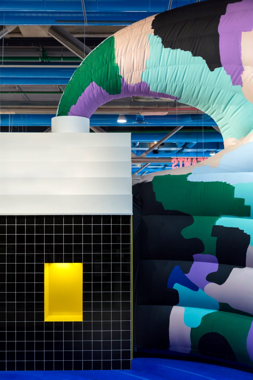 To celebrate the Centre Pompidou's fortieth anniversary, Paris-based studio GGSV have designed an interactive installation for children in the building's Galerie des enfants exhibition space.