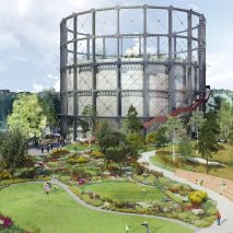 Herzog & de Meuron reveals plans for tower set in landscaped gardens at Stockholm gasworks