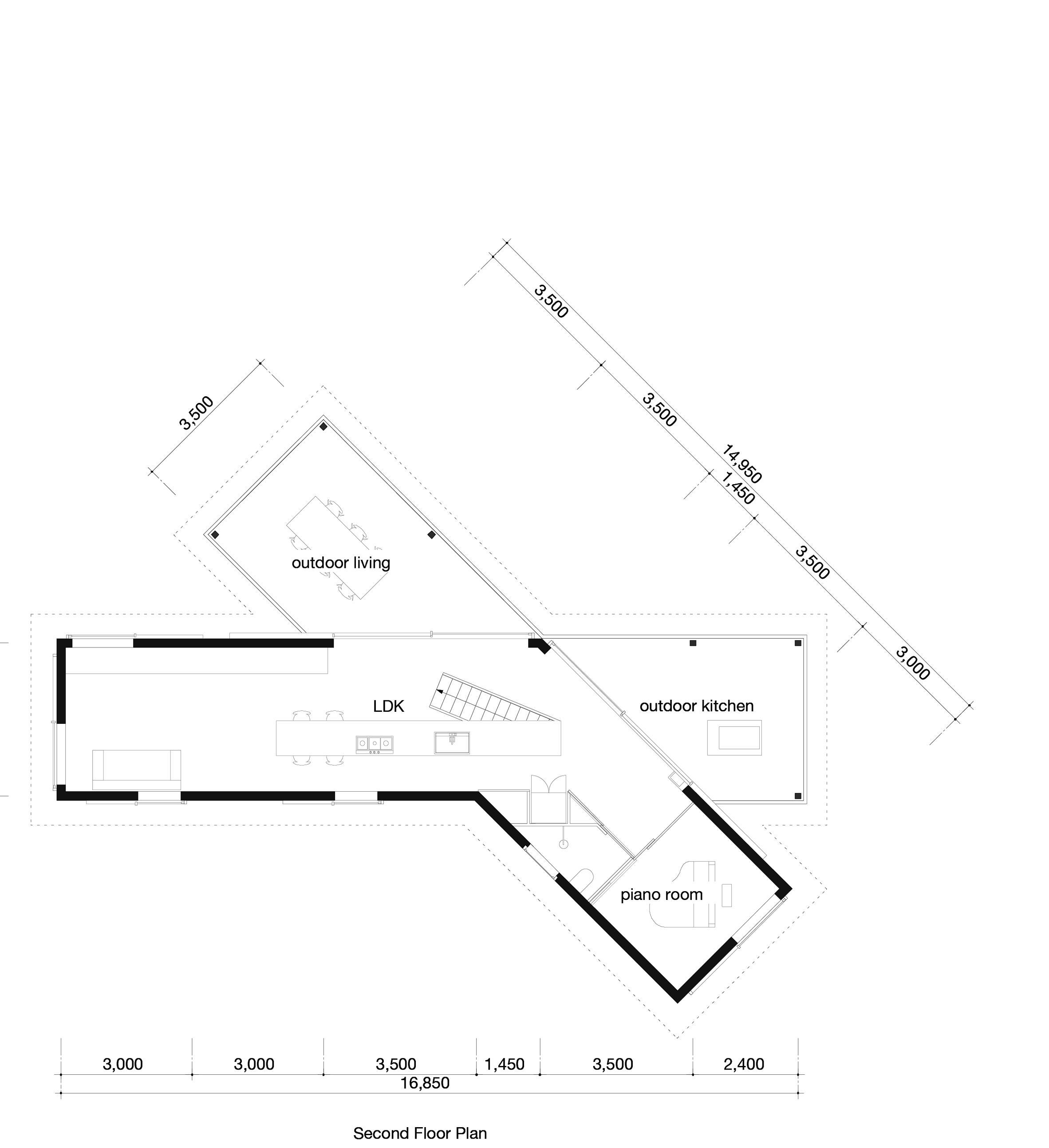 Plan of House in Hamilton by Tato Architects in Queenslander style.