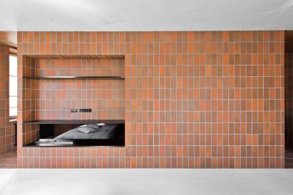 Agrob Buchtal Goldline tiles in Bazillion apartment by YCL Studio