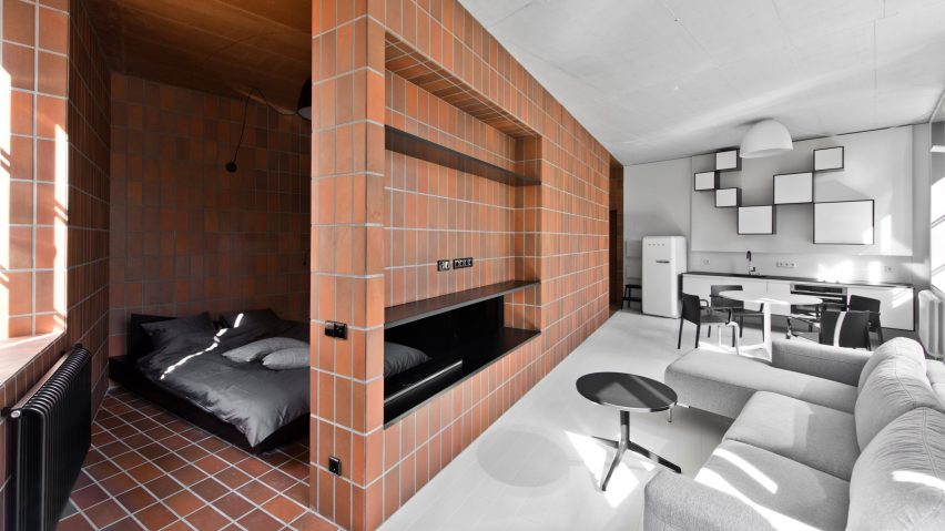 Agrob Buchtal Goldline tiles in Bazillion apartment by YCL Studio