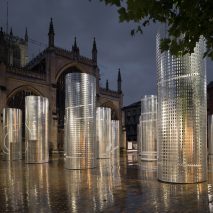 Pezo von Ellrichshausen installs 16 steel towers in Hull’s historic Trinity Square