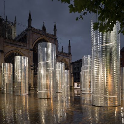 Pezo von Ellrichshausen installs 16 steel towers in Hull’s historic Trinity Square