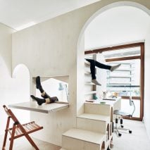 Studio Ben Allen inserts pale plywood children’s bedroom into Barbican flat