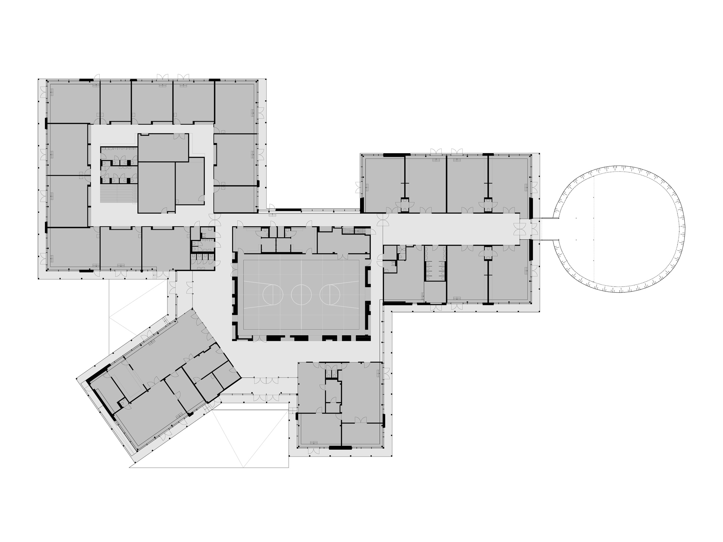Plan of School de Vonk by NL architects in Belgium
