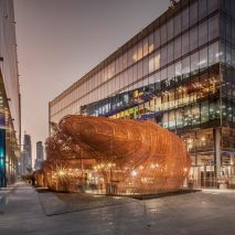 Fahed + Architects create bulbous copper pavilion from old bedsprings at Dubai Design Week