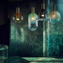 Bomma showcases glass-blowing techniques used to create its sculptural lighting pendants