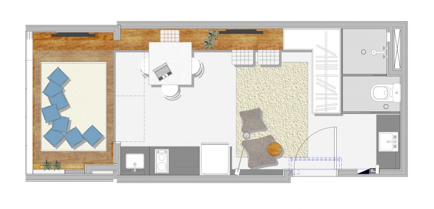 Compact studio by Tria Arquitetura