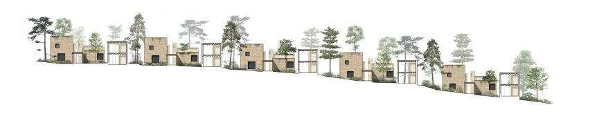 Taller Hector Barroso uses clay render to help weekend homes blend in with their forest setting