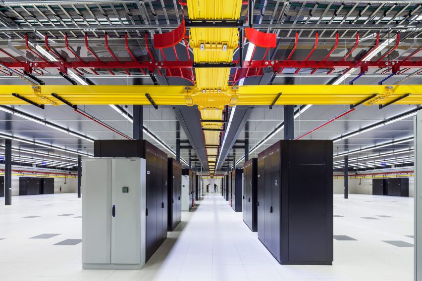 Benthem Crouwel adds stripy tower surrounded by a moat to Amsterdam data centre