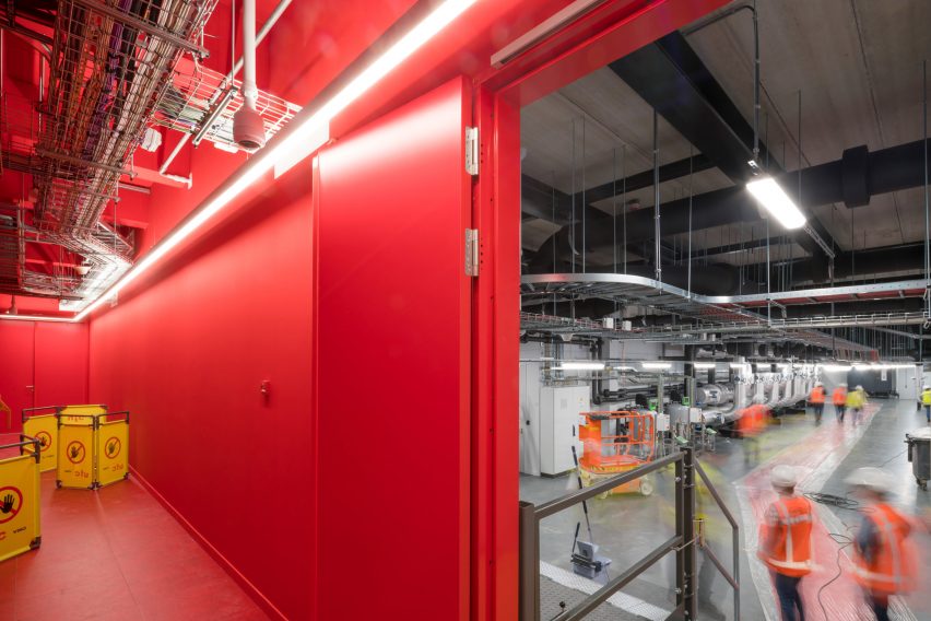 Benthem Crouwel adds stripy tower surrounded by a moat to Amsterdam data centre