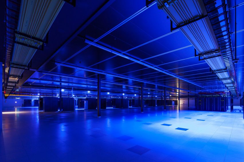 Benthem Crouwel adds stripy tower surrounded by a moat to Amsterdam data centre