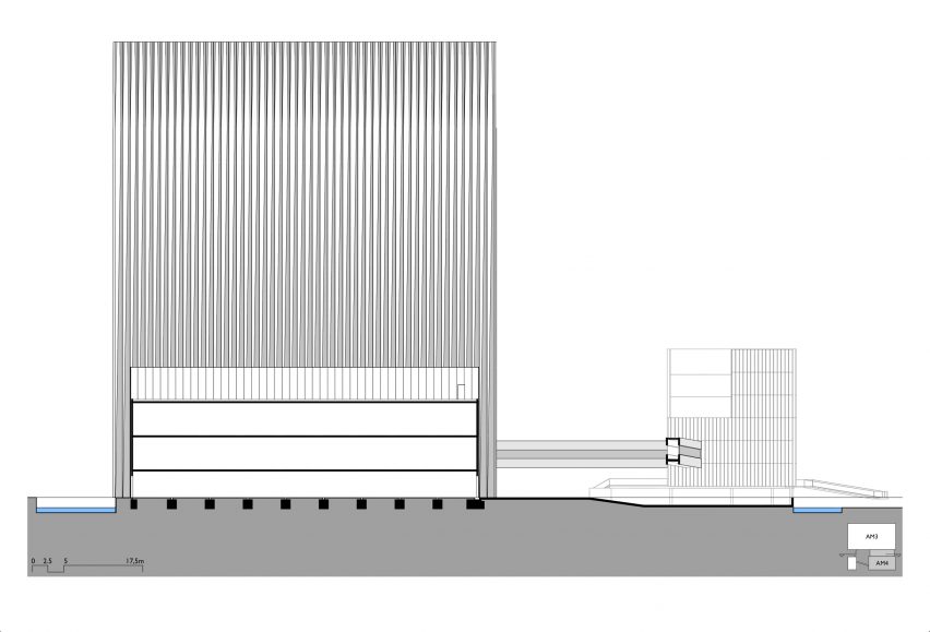 Benthem Crouwel adds stripy tower surrounded by a moat to Amsterdam data centre