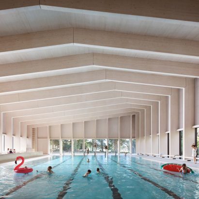 Hawkins\Brown uses engineered wood to build swimming pool for City of London Freemen’s School