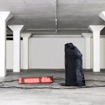 Design Academy Eindhoven graduate Fujita Keisuke has made an installation that uses real-time suicide Tweets to send mechanical signals across to a block of solid carbon