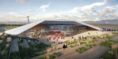 UNStudio's Kutaisi airport extension features an open air rooftop plaza
