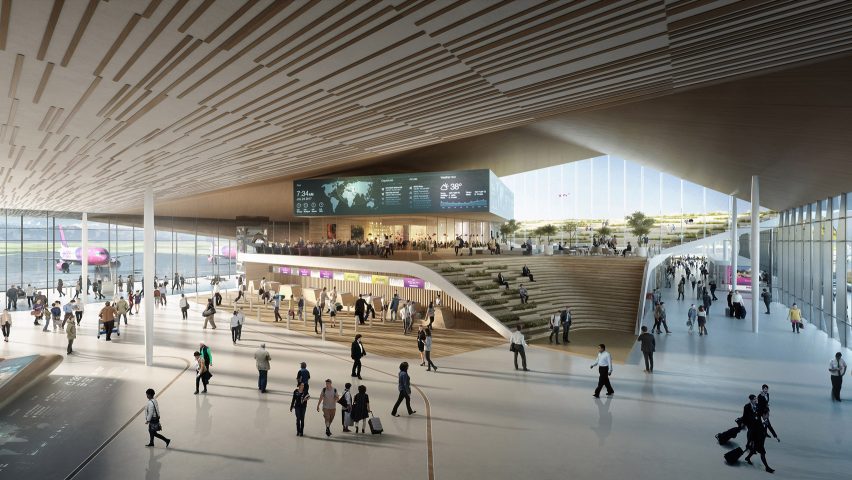 UNStudio's Kutaisi airport extension features an open air rooftop plaza