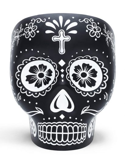 Skull-shaped Jolly Roger armchair designed by Fabio Novembre for Italian brand Gufram