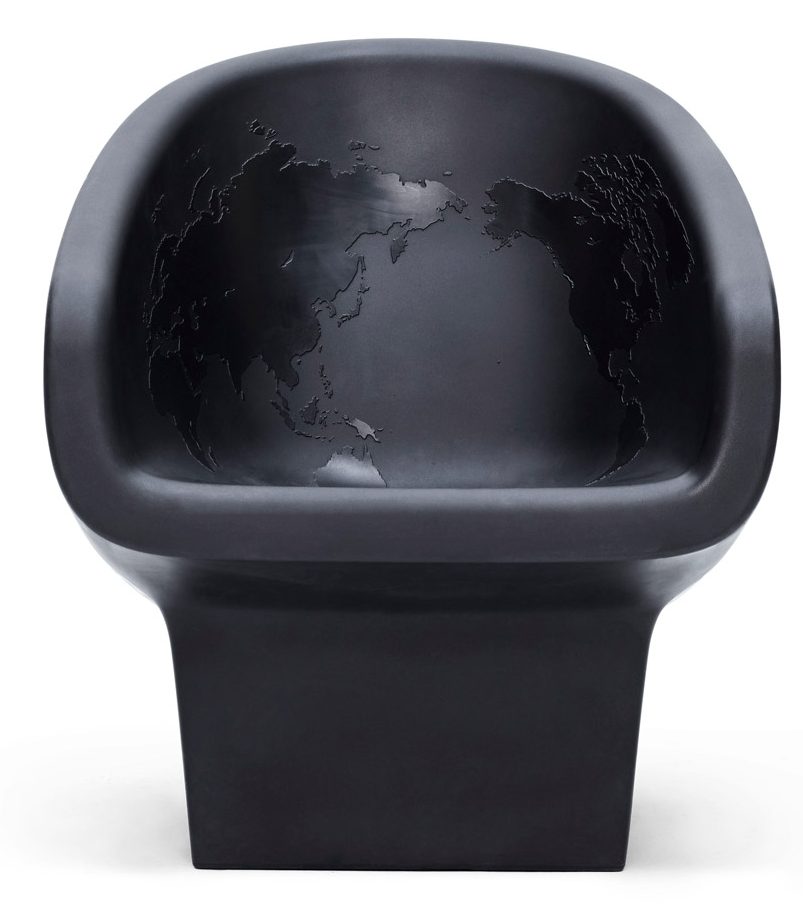 Skull-shaped Jolly Roger armchair designed by Fabio Novembre for Italian brand Gufram