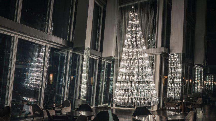 Tree of Glass installation by Lee Broom