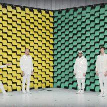 Kaleidoscopic visuals and choreographed printers feature in OK Go’s new music video