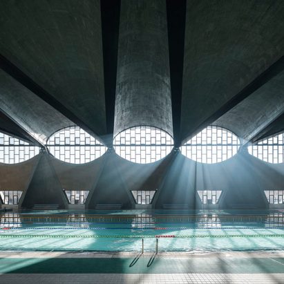 Image of swimming pool with vaulted ceiling named best architecture photograph of 2017