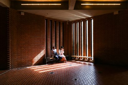 Dong Yugan uses brick to form sculptural surfaces and playful structures at Red Brick Art Museum