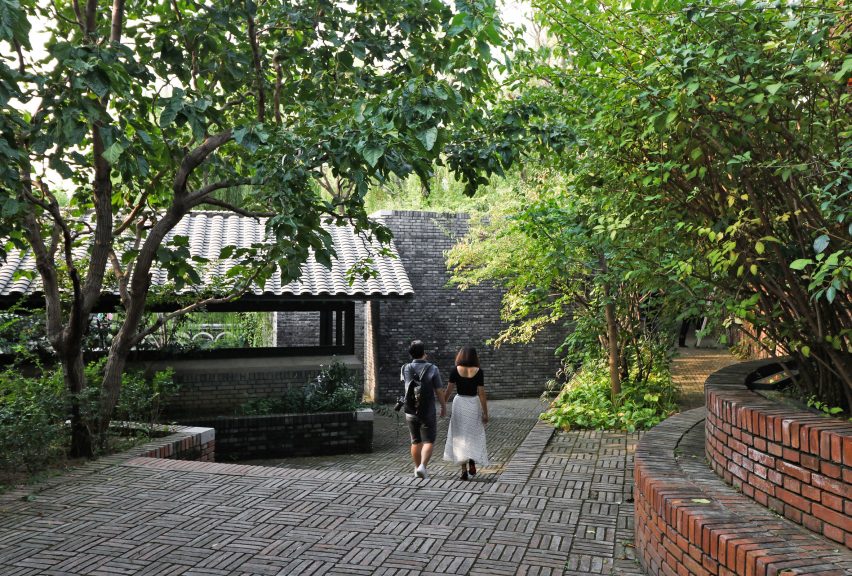 Dong Yugan uses brick to form sculptural surfaces and playful structures at Red Brick Art Museum
