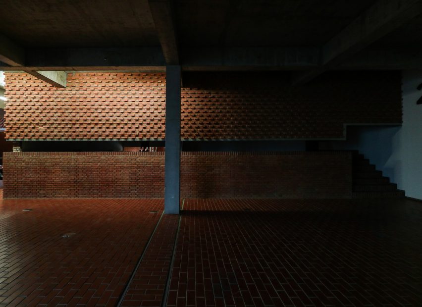 Dong Yugan uses brick to form sculptural surfaces and playful structures at Red Brick Art Museum