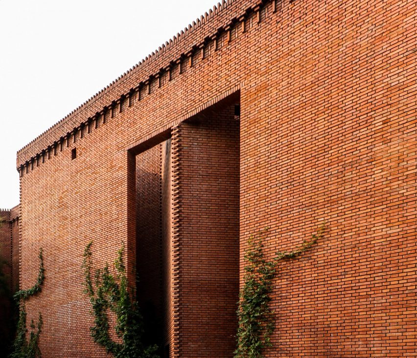 Dong Yugan uses brick to form sculptural surfaces and playful structures at Red Brick Art Museum