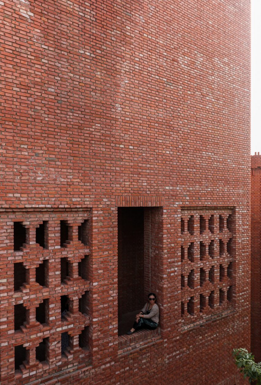 Dong Yugan uses brick to form sculptural surfaces and playful structures at Red Brick Art Museum