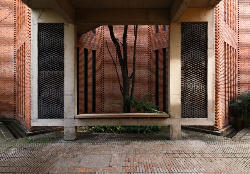 Dong Yugan uses brick to form sculptural surfaces and playful structures at Red Brick Art Museum