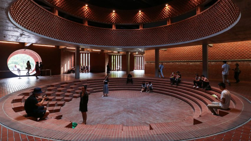 Dong Yugan uses brick to form sculptural surfaces and playful structures at Red Brick Art Museum