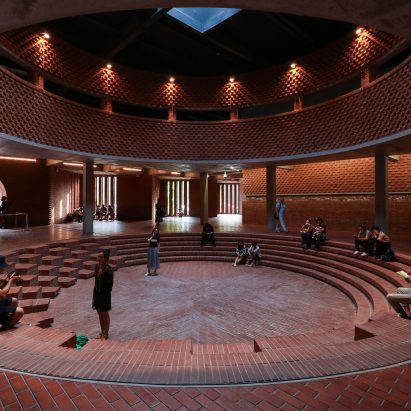 Dong Yugan uses brick to form sculptural surfaces and playful structures at Red Brick Art Museum