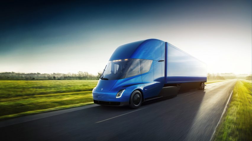 Semi truck and Roadster by Tesla