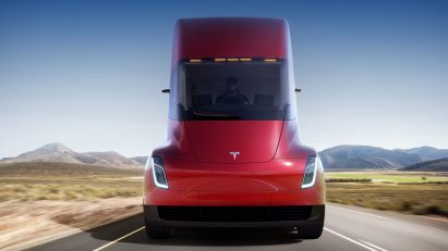 Semi truck and Roadster by Tesla