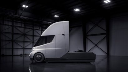 Semi truck and Roadster by Tesla