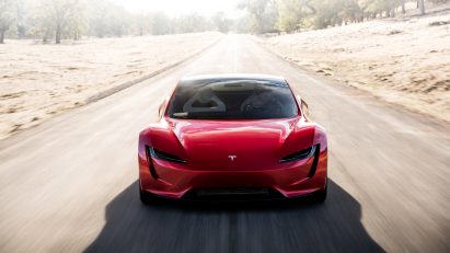 Semi truck and Roadster by Tesla