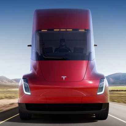 Semi truck and Roadster by Tesla