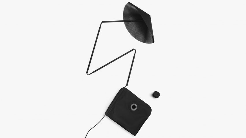Knauf and Brown weights standing lamp with fillable water bag