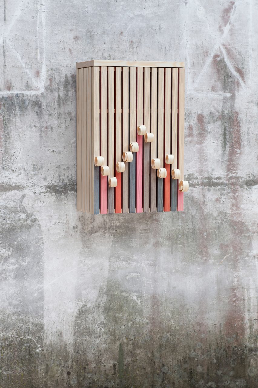 Stoft studio's Whittle Away cabinets peel away over time to reveal colourful panels underneath