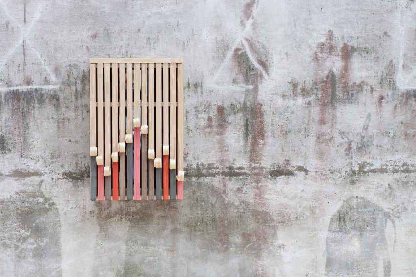 Stoft studio's Whittle Away cabinets peel away over time to reveal colourful panels underneath
