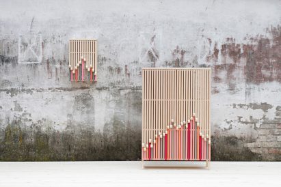 Stoft studio's Whittle Away cabinets peel away over time to reveal colourful panels underneath