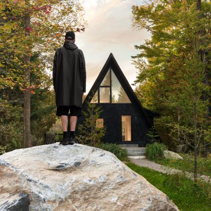 Jean Verville overhauls A-frame cottage in the Quebec forest