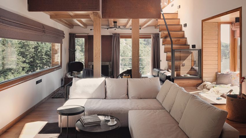 Greek mountain home by Natalia Kokosalaki blends ideas from chalets and urban lofts
