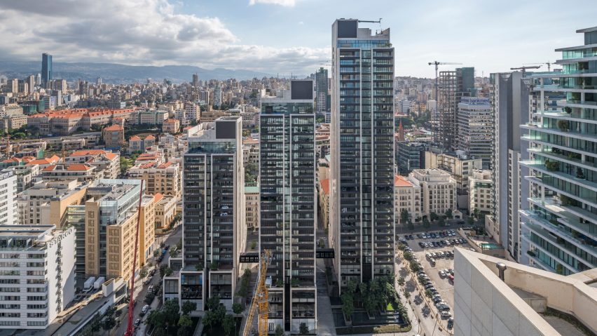 Foster + Partners staggers limestone towers to create roof terraces with sea views in Beirut