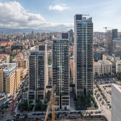 Foster + Partners staggers limestone towers to create roof terraces with sea views in Beirut