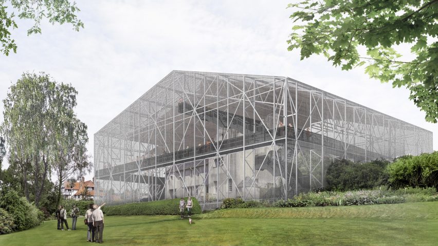 Carmody Groarke unveils plans to build transparent “shield” around Mackintosh’s Hill House