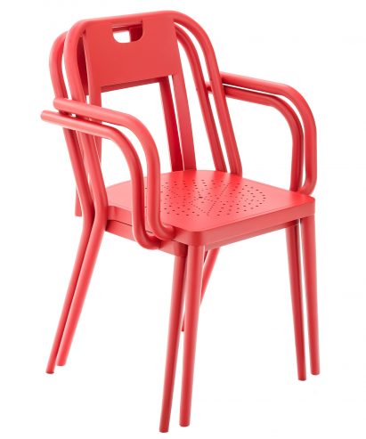 Dutch designer Ineke Hans has designed a steam bent conference chair for Kunsthalle Wien